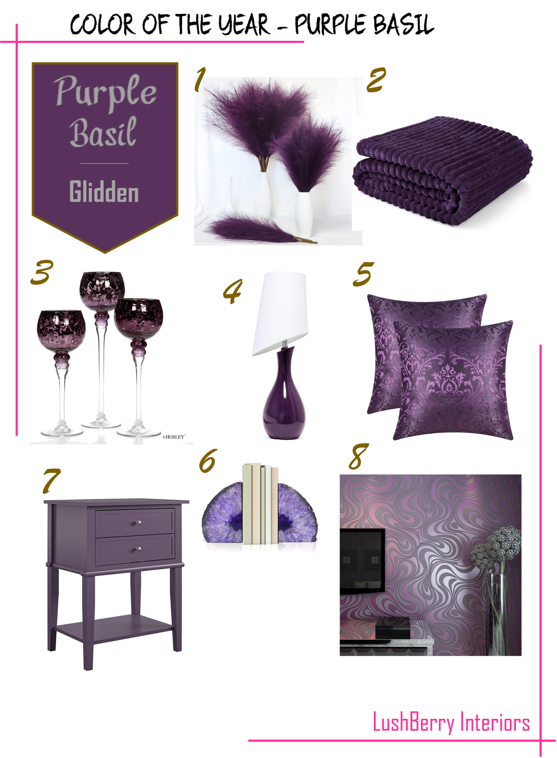 Glidden Color of the Year 2025 - Purple Basil - Mood board