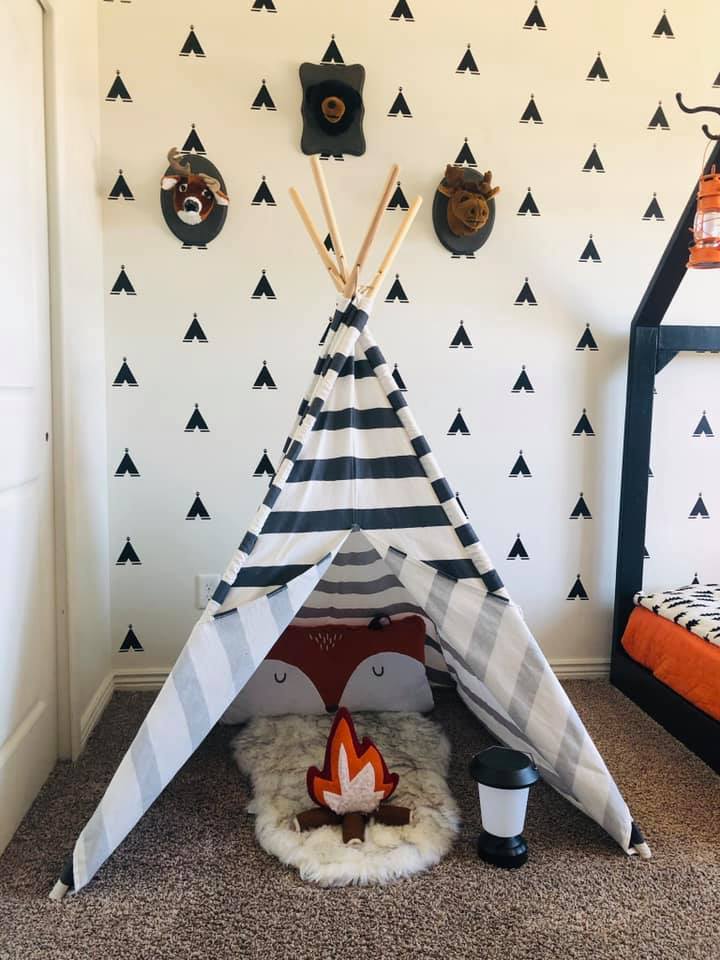 camping themed room for little boys