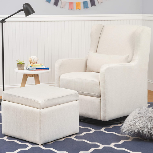 Nursery Glider with Storage Ottoman