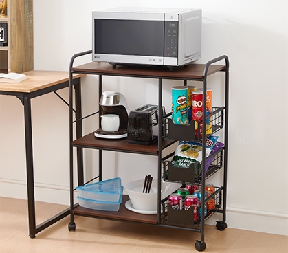 Rolling kitchen cart for college dorm